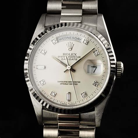 rolex day-date white gold|Rolex 18k white gold vintage.